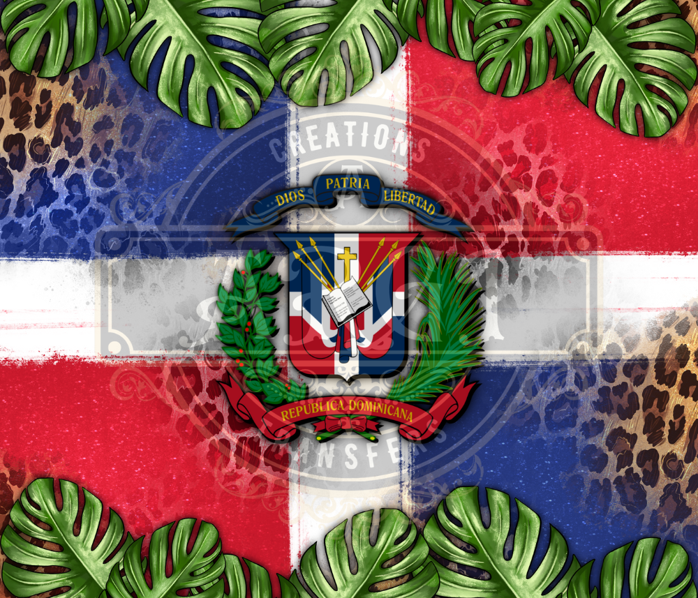TRANSFERENCIA PARA TUMBLER 20OZ DOMINICANA FLAG S102