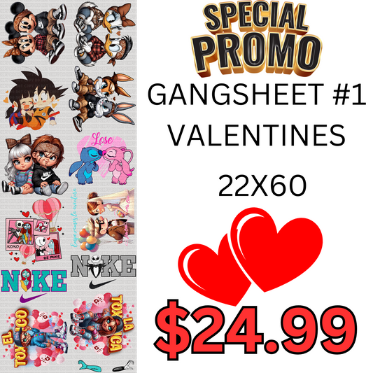 GANGSHEET SAN VALENTIN #1 22X60