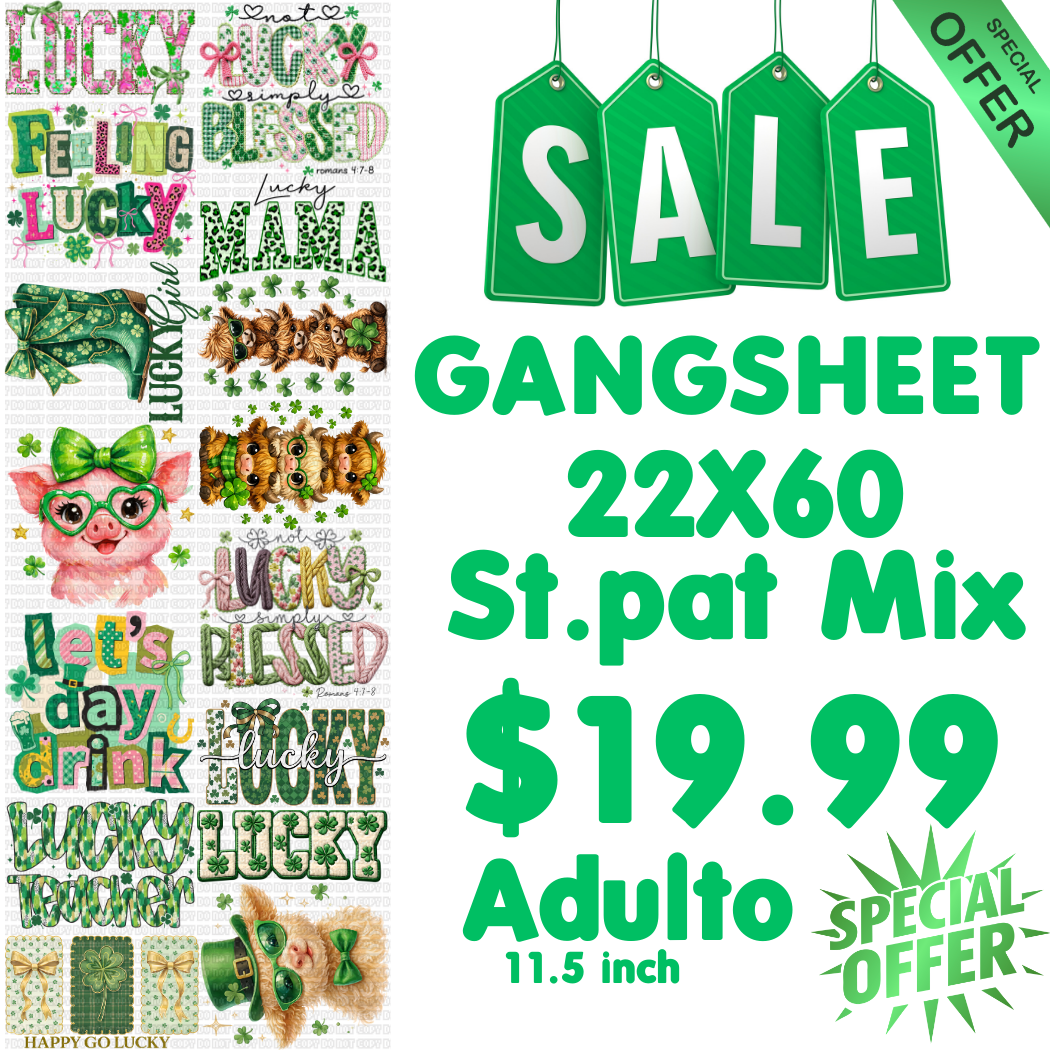 GANGSHEET #9 DTF 22X60 san patricio