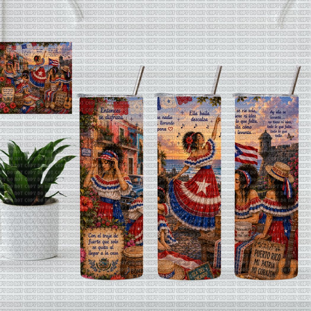 SUBLIMACION PARA TUMBLER 20 oz W4029 PUERTO RICO
