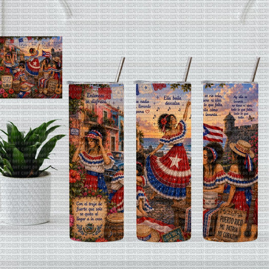 SUBLIMACION PARA TUMBLER 20 oz W4029 PUERTO RICO