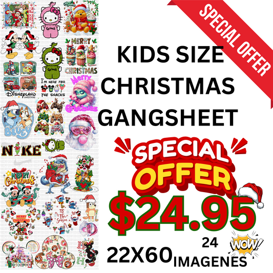 KIDS GANGSHEET NAVIDAD/CHRISTMAS G6300