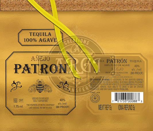 TRANSFERENCIA PARA TUMBLER 20 OZ PATRON GOLD S072